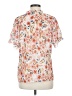 Allegra K 100% Polyester Floral Orange Short Sleeve Blouse Size M - photo 2