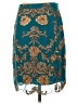 Yoana Baraschi 100% Polyester Paisley Teal Formal Skirt Size 0 - photo 2