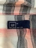 Gap 100% Viscose Plaid Silver Long Sleeve Blouse Size M - photo 7