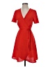Monteau 100% Polyester Solid Red Casual Dress Size XS - photo 1