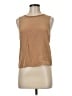 Splendid 100% Silk Tan Sleeveless T-Shirt Size M - photo 1