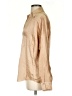 Vince. 100% Silk Metallic Tan Long Sleeve Silk Top Size S - photo 5