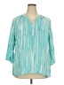Gloria Vanderbilt 100% Viscose Teal 3/4 Sleeve Blouse Size XXL - photo 1