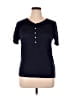 J.Crew 100% Linen Blue Short Sleeve Top Size L - photo 1