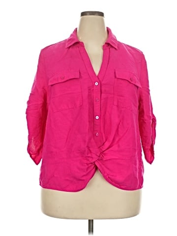 INC International Concepts 3/4 Sleeve Button-Down Shirt (view 1)