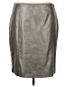 Etcetera 100% Polyurethane Metallic Silver Faux Leather Skirt Size 16 - photo 1