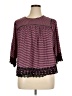 Hannah Burgundy 3/4 Sleeve Blouse Size XL - photo 1