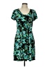 Elementz Print Teal Casual Dress Size L (petite) - photo 1