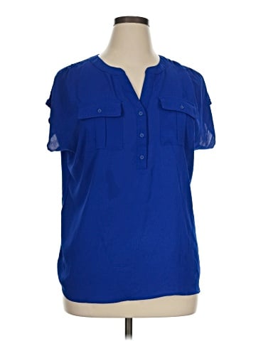 INC International Concepts Short Sleeve Blouse (view 1)