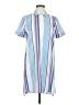 Equipment Stripes Blue Casual Dress Size M - photo 1
