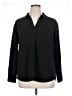 SPANX Solid Black Long Sleeve Button-Down Shirt Size XL - photo 1