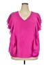 Jennifer Lopez 100% Polyester Pink Short Sleeve Blouse Size 2X - photo 1