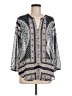 Lucky Brand 100% Polyester Paisley Gray 3/4 Sleeve Blouse Size M - photo 1