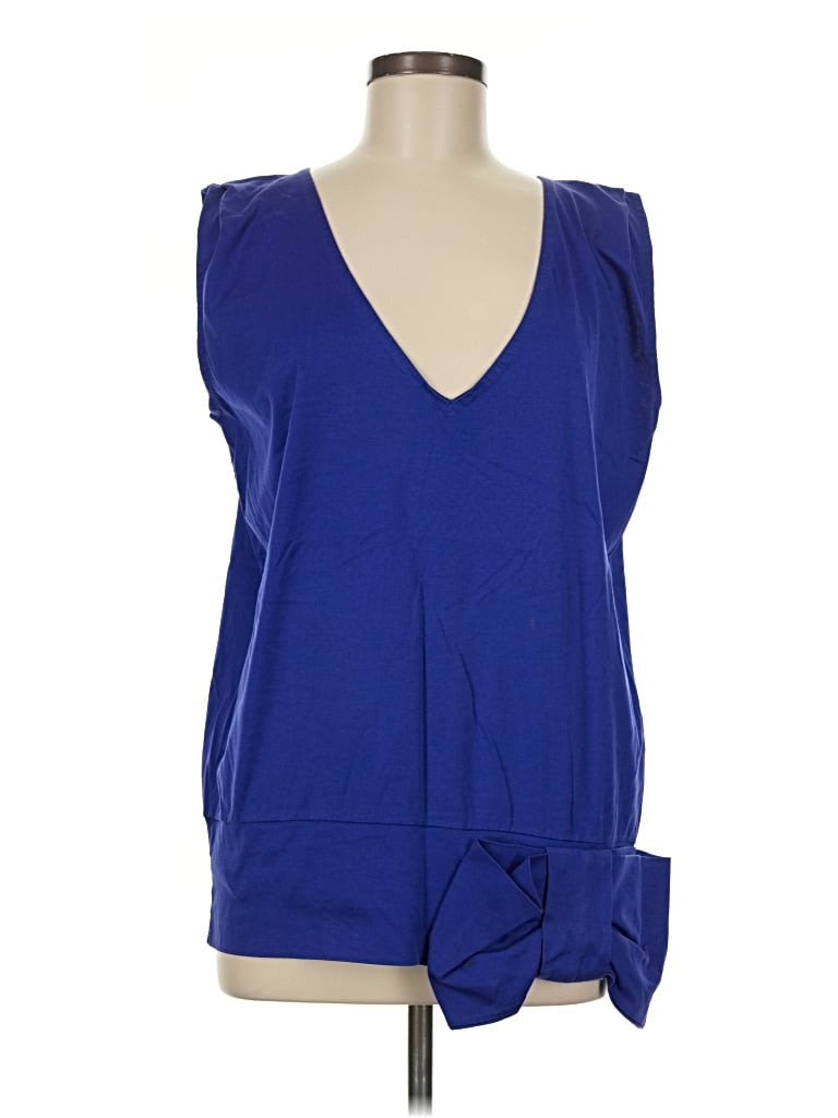 Pre-owned Valentino Roma Sleeveless Blouse In Blue