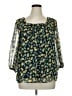 LC Lauren Conrad 100% Polyester Blue 3/4 Sleeve Blouse Size XL - photo 1