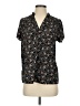 Monday Fun Floral Black Short Sleeve Blouse Size S - photo 1