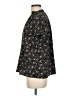 Monday Fun Floral Black Short Sleeve Blouse Size S - photo 5