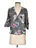 A. Byer 100% Polyester Floral Gray Short Sleeve Blouse Size S - photo 1