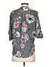 A. Byer 100% Polyester Floral Gray Short Sleeve Blouse Size S - photo 2