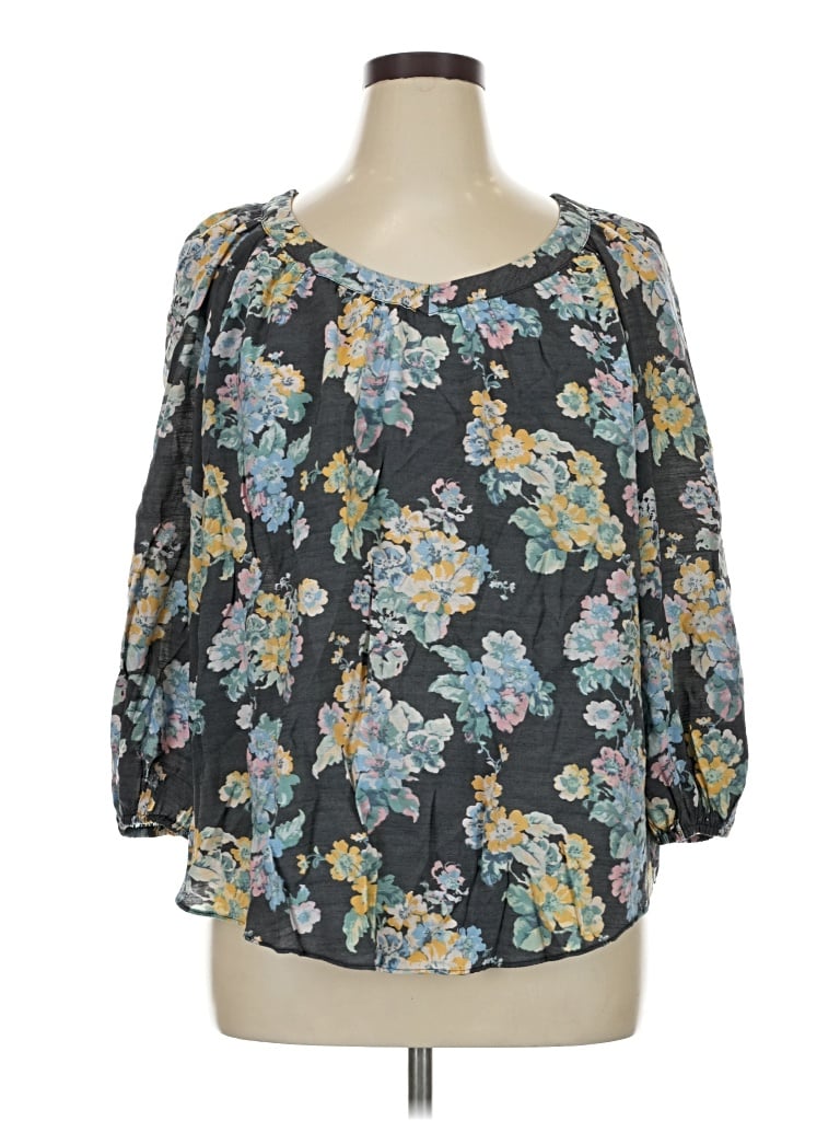 Pre-owned Lc Lauren Conrad 3/4 Sleeve Blouse In Gray