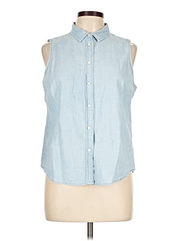 J.Crew Factory Store Sleeveless Button-Down Shirt (view 1)