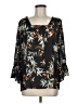 EMALINE 100% Polyester Black 3/4 Sleeve Blouse Size M - photo 1