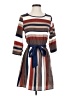 Everly 100% Polyester Stripes Brown Casual Dress Size S - photo 1