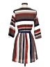 Everly 100% Polyester Stripes Brown Casual Dress Size S - photo 2