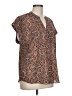 Cynthia Steffe 100% Polyester Paisley Brown Short Sleeve Blouse Size L - photo 1