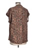 Cynthia Steffe 100% Polyester Paisley Brown Short Sleeve Blouse Size L - photo 2