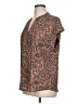 Cynthia Steffe 100% Polyester Paisley Brown Short Sleeve Blouse Size L - photo 5