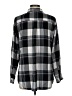 Pink Rose Plaid Gray Long Sleeve Button-Down Shirt Size L - photo 2