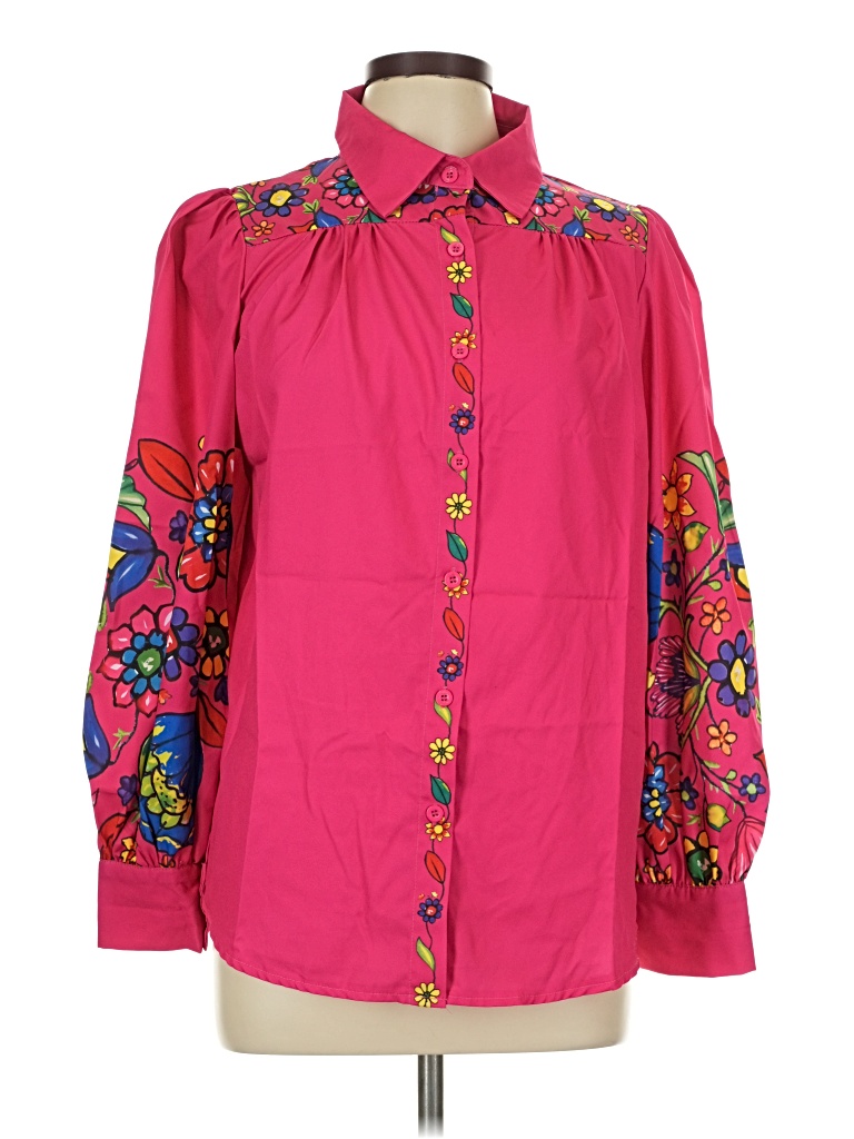 Pre-owned Shein Long Sleeve Blouse In Pink