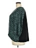 West Kei 100% Polyester Animal Print Teal 3/4 Sleeve Blouse Size XXL - photo 5
