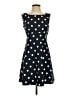 Connected Apparel Polka Dots Black Casual Dress Size 4 Petite - photo 1