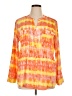 Calvin Klein 100% Polyester Tie-dye Orange Long Sleeve Blouse Size XL (estimated) - photo 1