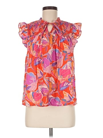 Aqua Short Sleeve Blouse (view 1)