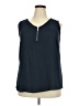 Papermoon 100% Polyester Blue Sleeveless Blouse Size 2X - photo 1