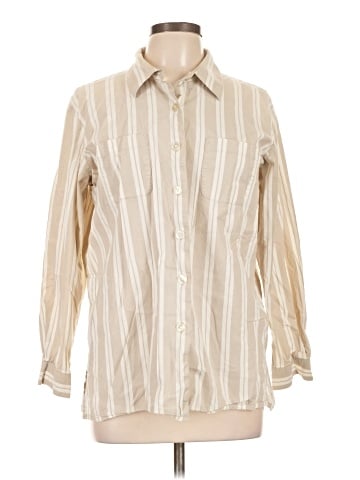Denim & Co Long Sleeve Button-Down Shirt (view 1)