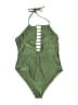 Cupshe Solid Green One Piece Swimsuit Size L - photo 1