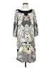 Etcetera Print Silver Gray Casual Dress Size 4 - photo 1