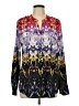 Calvin Klein 100% Polyester Print Purple Long Sleeve Blouse Size L - photo 1