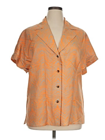 Lafayette 148 New York Short Sleeve Silk Top (view 1)