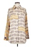 MNG 100% Viscose Print Yellow Long Sleeve Button-Down Shirt Size 4 - photo 1