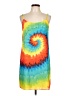 Alice + Olivia 100% Polyester Tie-dye Orange Blue Casual Dress Size L - photo 1