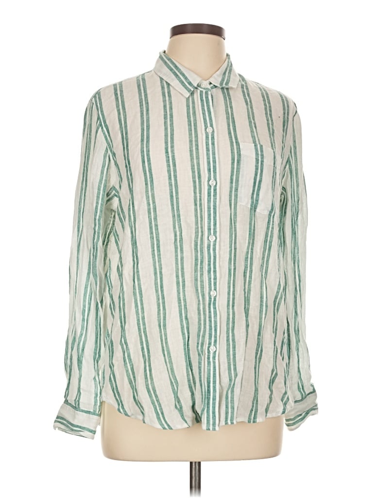 Pre-owned Rails Long Sleeve Blouse In Green