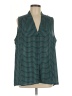Laundry by Shelli Segal 100% Polyester Teal Sleeveless Blouse Size L - photo 1