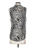 H&M 100% Polyester Silver Sleeveless Blouse Size 4 - photo 2