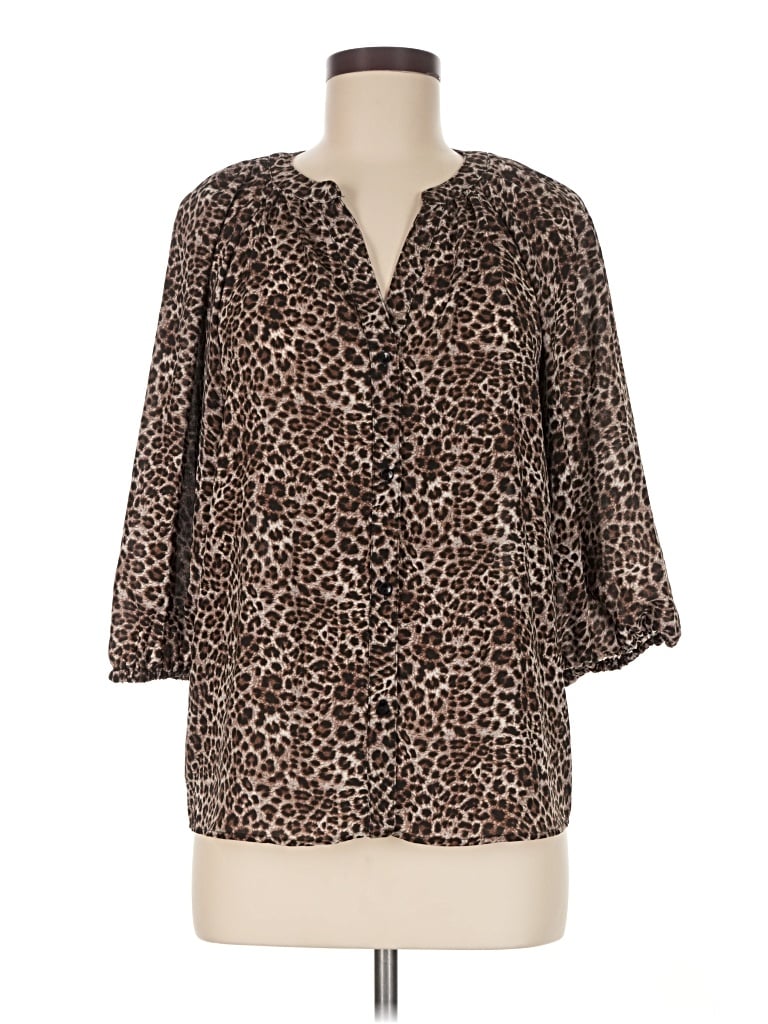 Pre-owned Vince Camuto 3/4 Sleeve Blouse In Brown