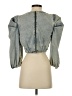 Zara 100% Baumwolle Blue 3/4 Sleeve Blouse Size S - photo 2